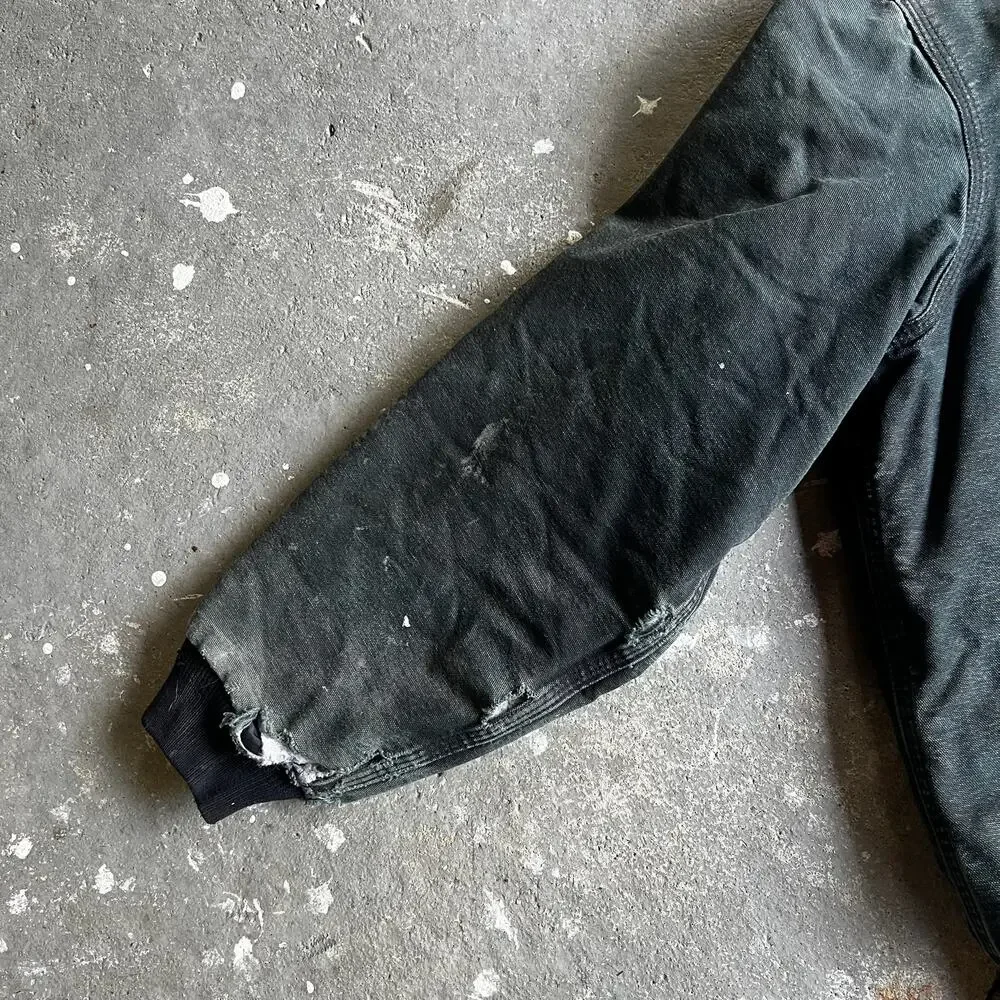 Carhartt faded black hooded work wear jacket - Picture 8 of 9